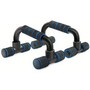 Resim Gateesat Mavi Siyah 2li Şınav Barı: Köpük Tutamak & Kaymaz Tasarım - Kadın Erkek Egzersizi 