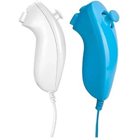 Resim Mavi Beyaz -2 Adet-sol Sağ El Nunchuck Wii İçin El Kavisli Oyun Kolu Denetleyicisi Nintendo Wii Oyun Denetleyicisi Nunchuck Wii Gamepad İçin 