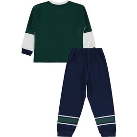 Resim Civil Boys Baseball Baskılı 6-9 Yaş Pijama Takımı - Yeşil 