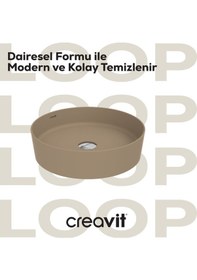 Resim Creavit Loop Yuvarlak Çanak Lavabo Ø45 Cm Mat Cappuccino Lp145-00cm00e-00 