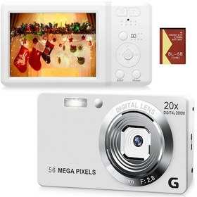 Resim Wezone Çocuklar İçin 56mp 4k Video Çekimli 20x Zoomlu Dijital Fotoğraf Makinesi, Titreme Önleyici Ve Flaş Özellikli 