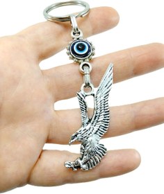 Resim biuti Metal Kartallı Anahtarlık / Dikiz Ayna Süsü Nazar Boncuğu Hediyelik Aksesuar 
