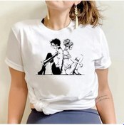 Resim Snapbuy Nana Japon Anime Karakter Baskılı Unisex Siyah T-shirt - Erkek Ve Kadın İçin Streetwear Kazakaçık Açık 