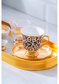 Resim Acar Ortigia 2 Kişilik Cam Tepsili Kahve Fincanı Takımı - 90 Ml renkli 