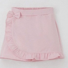Resim Breeze Kız Çocuk Şort Etek Fiyonk Aksesuarlı Fırfırlı 6-10 Yaş, Pembe Pembe 