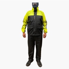 Resim Nukrotech Astarlı Cepli PVC Su Geçirmez Motosiklet Yağmurluğu Siyah - Sarı 