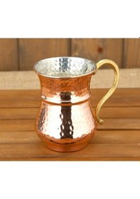 Resim Çeyizci Çarşı 6'lı El Dövmesi Nostaljik Bakır Ayran Bardağı Bakır 