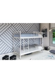 Resim Metalia Gm 127 Ayrılabilir Beyaz Çiftli Ranza 90 x 190 