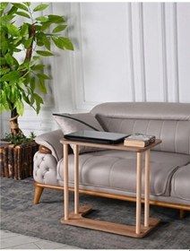 Resim Ahşap C-sehpa Yan Koltuk Laptop Servis Sehpası Atlantik Çam 35x60 