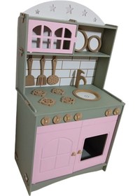 Resim İki Kapaklı Boyalı Ahşap Mutfak 