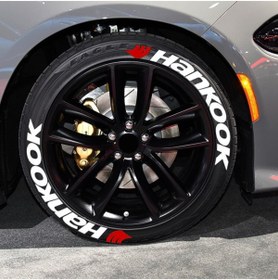 Resim bombtire Hankook Lastik Yazısı 2.5 Cm Orijinal Kauçuk 3d Lastik Sticker 4 Adet 