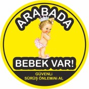 Resim Arabada Bebek Var Kız Bebek Folyo Sticker Çıkartma Etiket 