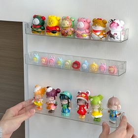 Resim 3 adet Şeffaf Yüzen Raflar - Matkap Gerektirmeyen Kolay Kurulum, Oturma Odası, Yurt ve Oyuncak Depolama Ekranı için Şeffaf Plastik Tasarım, Yurt Oda Temelleri | Şeffaf Ekran Rafları | Kolay Kurulum Rafları, Duvar İçin Raflar, Yüzen Raflar 