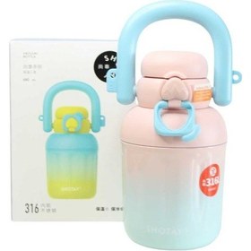 Resim Shotay St-8931 680ml Pipetli Pembe-mavi Çelik Matara Diğer 