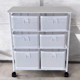 Resim Hafsa Home 3 Katlı Bölmeli Paslanmaz Metal Sebzelik (Beyaz) 