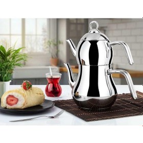 Resim Lines Şahmeran Aile Boy Metal Kulp Çelik Çaydanlık Çelik 