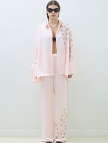 Resim EMBROIDERED OVERSIZE SHIRT - Peach Blush / 36 