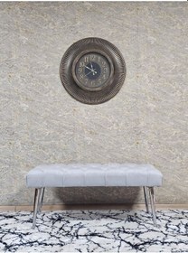 Resim Zafir Krom Kaplama Sivriltme Ayaklı 90 Cm Puf Bench - Puf - Bench - Kasalı Oturak - Oturak - Yatak Ucu Puf Gri 