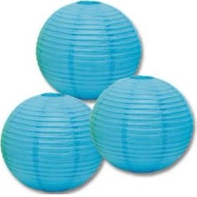 Resim Toptancı Kapında Dekoratif Çin Feneri – Kağıt Lamba - Mavi 