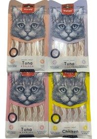 Resim Creamy Treat Puding Kedi Ödül Maması Sıvı Kedi Ödülü Karışık 4paket 