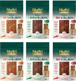 Resim Nutri Canin 3 Çeşit Karma Kolajenli Tahılsız Köpek Et Ödülü 80 G X 6 Adet 
