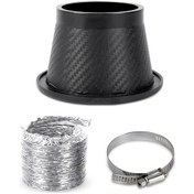 Resim Globalbloom Carbon Fiber Desenli Round Hava Emme Borusu Abs Malzeme Araç Modifiye Ve Isı Dağılımı 