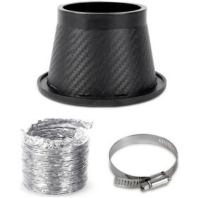Resim Globalbloom Carbon Fiber Desenli Round Hava Emme Borusu Abs Malzeme Araç Modifiye Ve Isı Dağılımı 