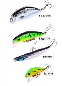 Resim 3lüset Rapala Lures Yapayyem Suni Yem 4 Lü Set Karışık Renkli 