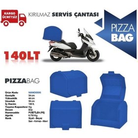Resim Motosiklet Pizza Servis Çantası 140 Litre Mavi 
