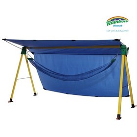 Resim Demirtcrt Rainbow Hamak Portatif Ayaklı Hamak Mavi 