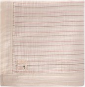 Resim Kalın Biyeli Çift Kat Ham Battaniye 85x90 Cm Kiremit Çizgili Kiremit 