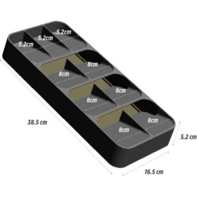 Resim Omak Yer Tasarruflu 9 Bölmeli Füme Kaşıklık 2 Adet 