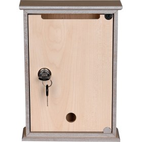 Resim Kilitli Ahşap Posta Kutusu - Akça Renk 
