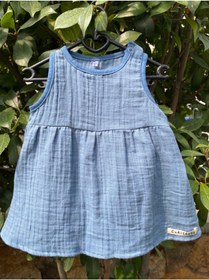 Resim Enhitbaby Bebek Çocuk Çift Katlı Müslin Elbise, %100 Organik Pamuk 