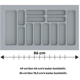 Resim Çekmece İçi Kaşıklık, Düzenleyici, Organizatör 86 Cm X 49 Cm Gri 