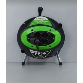 Resim Euromaag 30 Metre Plastik Makaralı Seyyar Kablo Cca Kablo 4 Priz Monofaze Uzatma 3x2,5 mm Kablo 