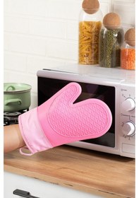 Resim Porsima 3137-2 Silikon Yanmaz Yapışmaz Fırın Eldiveni Pembe Pembe 