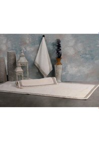 Resim Leydi Home Cihangir Krem Dikdörtgen Banyo Paspas 3 Parça Krem 