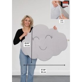 Resim Little Dedi Ld Çok Amaçlı Bebek Çocuk Oyun Matı ve Halısı Gri 70 x 100 cm Bulut Desenli Yumuşak Ped 