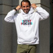 Resim Erkeğe Özel Stay Focus Tasarımlı Kapşonlu Sweatshirt 
