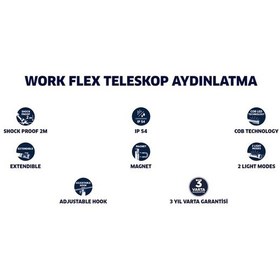 Resim Varta 18646 Work Flex Teleskop Aydınlatma 5W Led Fener 4Xaa N11.7665 Siyah 