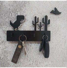 Resim Cajuart Dekoratif Zıplayan Dinazor Oyunu Duvar Askısı Anahtarlık 