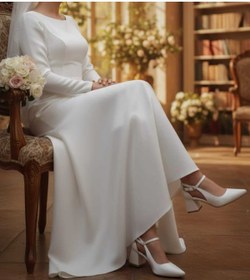 Resim ŞAH Alçak Topuk Gelinlik Nikah Abiye Ayakkabı 