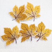 Resim 5 Adet Kahverengi & Altın Sarısı Akçaağaç Yaprağı Nakışlı Ütüleme Yamaları - Detaylı İşçilik, Dayanıklı Kumaş, Dikişsiz Isı Aktifliyeli Yapıştırıcı, Giysi, Çanta, Şapka, DIY El Sanatları, Çiçek Nakışı, Dekoratif Aplike, Yüksek Kalite Dikim, Dikiş Tutkunları İçin 