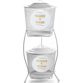 Resim Metal 2 Katlı Sebzelik - Beyaz 