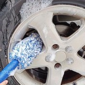 Resim 1 adet ultra ince lifli bez araba fırçası tekerlek göbeği fırçası çıkarılabilir ıslak kuru çift kullanımlı araba yıkama aracı lastik fırçası, araç temizleme araçları için uygun, 1-4 adet temizlik fırçası 
