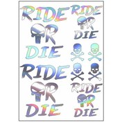 Resim A4 Sticker 123 Tek Paket Çoklu Sticker Ride Or Die Hologram Çok Renkli 