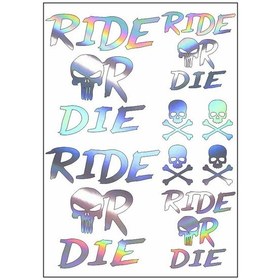 Resim A4 Sticker 123 Tek Paket Çoklu Sticker Ride Or Die Hologram Çok Renkli 