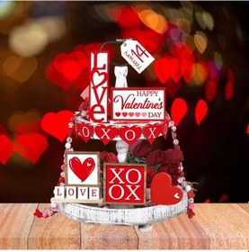 Resim Suntek Sevgililer Günü Katmanlı Tepsi Dekor Aşk Kalp Mektup 