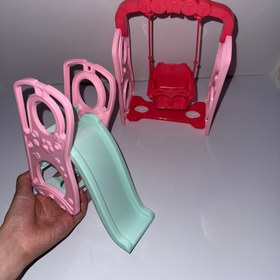 Resim 1 Set Vibrant Mini Swing ve Slide Seti - Renkli Oyun Alanı, Oyuncak Evi Dekorasyonu DIY Oyuncak Aksesuarları, İdeal Doğum Günü ve Tatil Hediyesi, Aile Eğlence Oyuncak, Oyun Alanı Oyuncak | Oyun Alanı Ekipmanı Dayanıklı Oyuncak, Aile Oyun Alanı Ekipmanı 